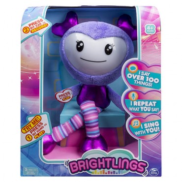 Brightlings Interactive Singing Talking 15 inch Stuffed Figure Purple